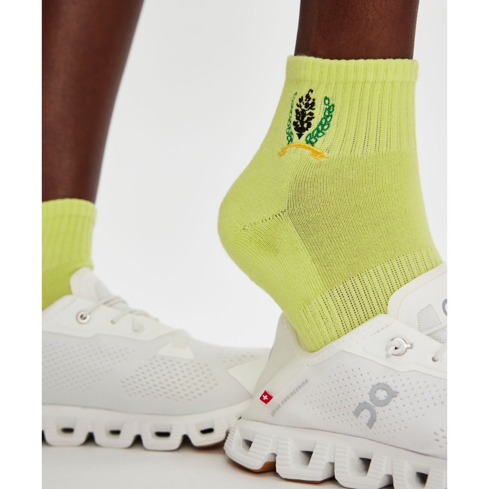 Free People Lucky Honey lime Crest Buti Socks